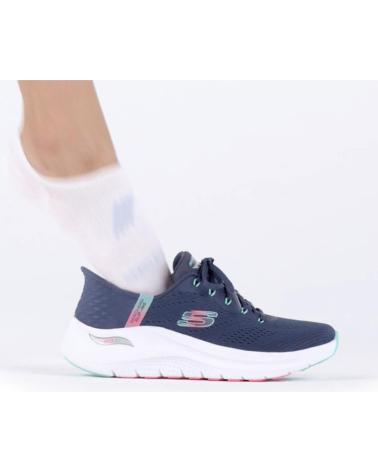 SKECHERS SLIP-INS ARCH FIT 2.0 GLOW EASY CHIC - BLUE SNEAKERS AZUL