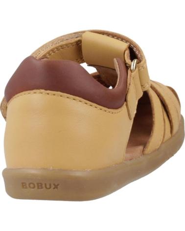 BOBUX CROSS JUMP LEATHER SANDALS IN LIGHT BROWN OAK WITH HOOK-AND-LOOP CLOSURE OAK