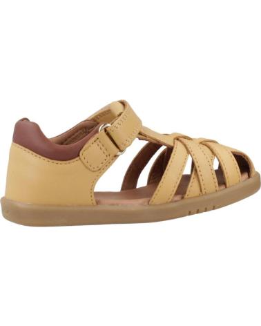 BOBUX CROSS JUMP LEATHER SANDALS IN LIGHT BROWN OAK WITH HOOK-AND-LOOP CLOSURE OAK