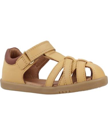 BOBUX CROSS JUMP LEATHER SANDALS IN LIGHT BROWN OAK WITH HOOK-AND-LOOP CLOSURE OAK
