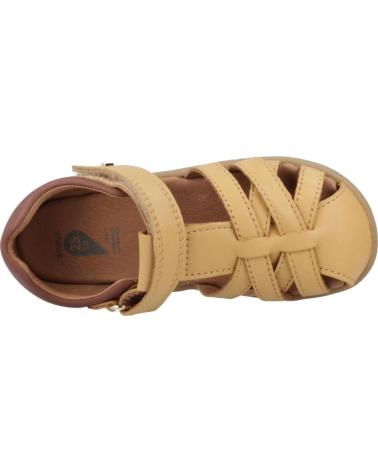 BOBUX CROSS JUMP LEATHER SANDALS IN LIGHT BROWN OAK WITH HOOK-AND-LOOP CLOSURE OAK