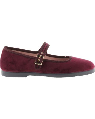 VICTORIA GONG-FU VELVET BALLERINA BURGUNDY RED 1080111 ROJO