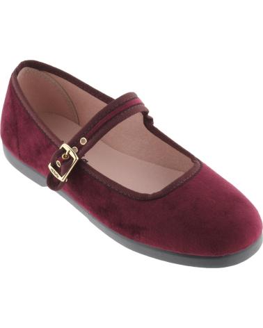 VICTORIA GONG-FU VELVET BALLERINA BURGUNDY RED 1080111 ROJO