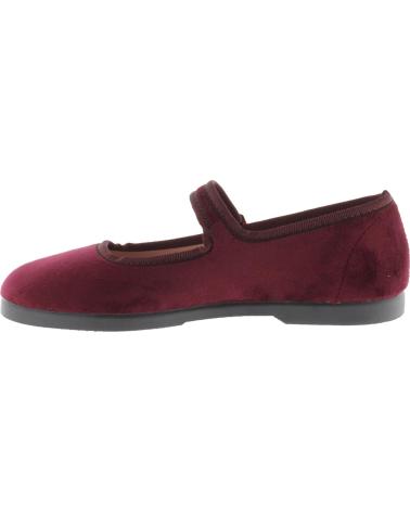 VICTORIA GONG-FU VELVET BALLERINA BURGUNDY RED 1080111 ROJO