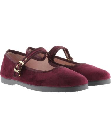 VICTORIA GONG-FU VELVET BALLERINA BURGUNDY RED 1080111 ROJO