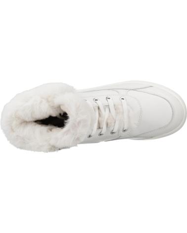 GEOX DALYLA C1000 WHITE LEATHER ANKLE BOOTS WITH FAUX FUR LINING C1000