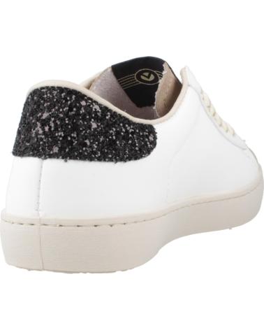 VICTORIA BERLIN 1126228V WHITE GLITTER BLACK HEEL SNEAKERS FOR WOMEN BLANCO