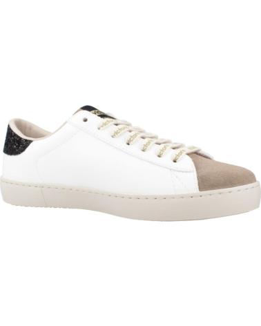 VICTORIA BERLIN 1126228V WHITE GLITTER BLACK HEEL SNEAKERS FOR WOMEN BLANCO