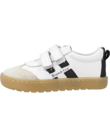 BLANDITOS LISBOA BD - WEISSER BARFUSSSCHUH MIT SCHWARZEN DETAILS UND KLETTVERSCHLUSS BLANCO