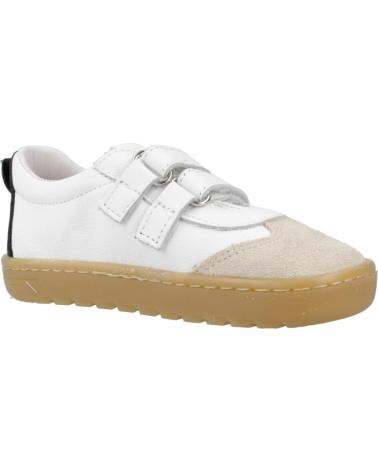 BLANDITOS LISBOA BD - WEISSER BARFUSSSCHUH MIT SCHWARZEN DETAILS UND KLETTVERSCHLUSS BLANCO