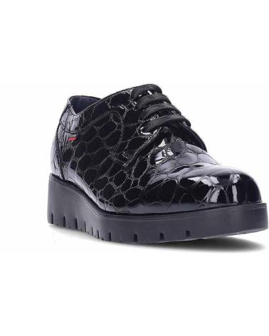 CALLAGHAN SCHUHE 58515 CRETA SCHWARZ SCHNÜRSCHUHE AUS LACKLEDER MIT KROKOPRÄGUNG NEGRO