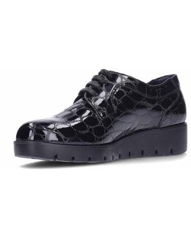 CALLAGHAN SCHUHE 58515 CRETA SCHWARZ SCHNÜRSCHUHE AUS LACKLEDER MIT KROKOPRÄGUNG NEGRO