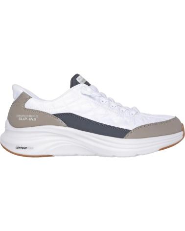 SKECHERS SLIP-INS CONTOUR FOAM COZY FIT 232619 WHITE GREY NAVY WHITE