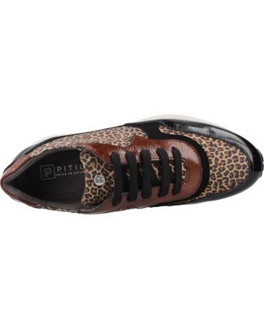 PITILLOS 10902P LEOPARD ANIMAL PRINT AND BLACK SNEAKERS NEGRO