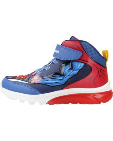 GEOX J CIBERDRON SUPERMAN J56LBF C0200 - BOTÍN CON LUCES AZUL ROJO C0200