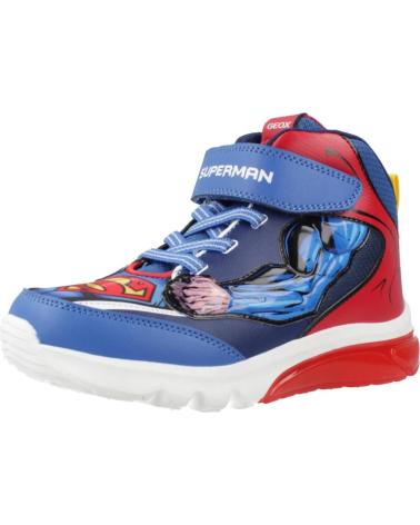 GEOX J CIBERDRON SUPERMAN J56LBF C0200 - BOTÍN CON LUCES AZUL ROJO C0200