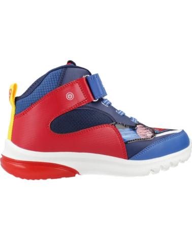GEOX J CIBERDRON SUPERMAN J56LBF C0200 - BOTÍN CON LUCES AZUL ROJO C0200