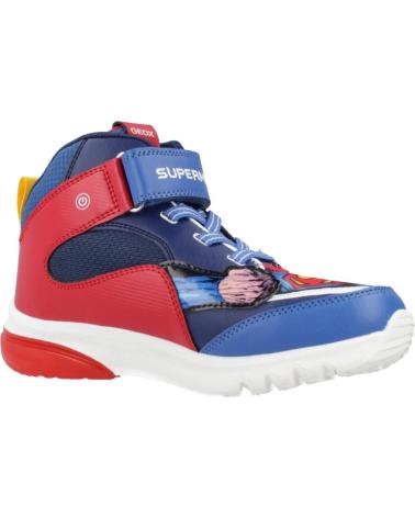 GEOX J CIBERDRON SUPERMAN J56LBF C0200 - BOTÍN CON LUCES AZUL ROJO C0200