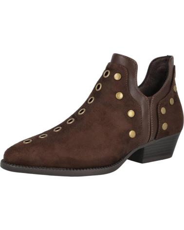 BOTINES L&R SHOES H811 MARRONES CON ABERTURAS LATERALES Y REMACHES MARRON