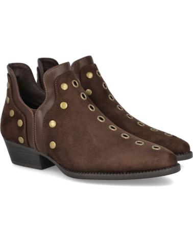 BOTINES L&R SHOES H811 MARRONES CON ABERTURAS LATERALES Y REMACHES MARRON