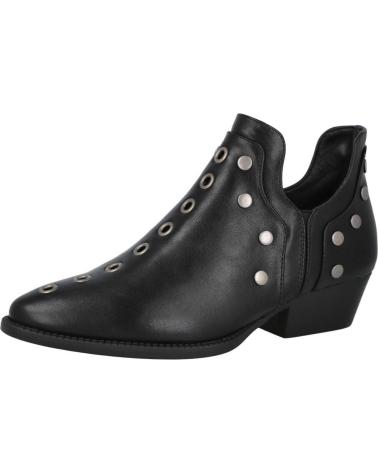 BOTINES NEGROS L&R SHOES H811 CON ABERTURAS LATERALES Y REMACHES NEGRO