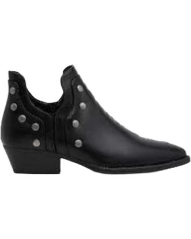 BOTINES NEGROS L&R SHOES H811 CON ABERTURAS LATERALES Y REMACHES NEGRO