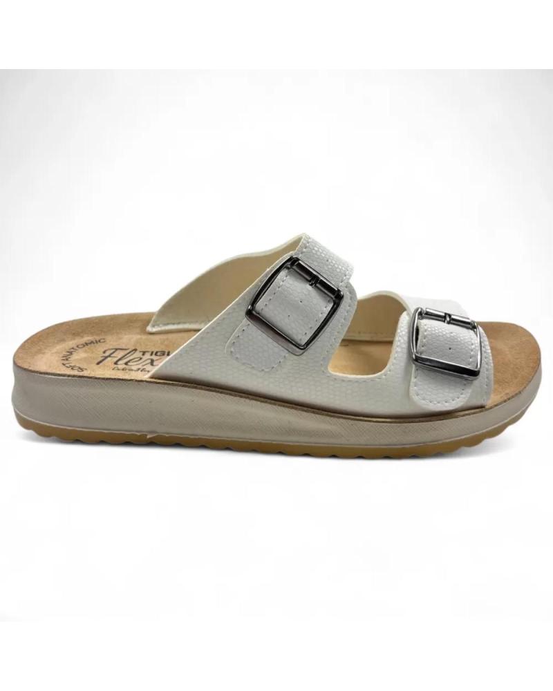 TIMBOS KEILSANDALE BEQUEM MIT DOPPELSCHNALLE BLANCO