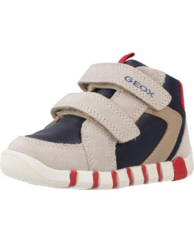 GEOX B IUPIDOO C0819 BEIGE WITH HOOK-AND-LOOP STRAPS C0819