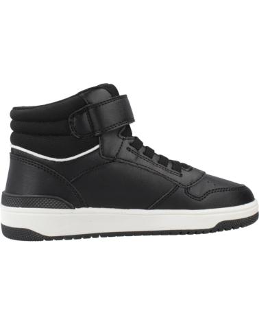 GEOX J WASHIBA C0127 BLACK - HIGH-TOP DESIGN WITH HOOK-AND-LOOP STRAP C0127