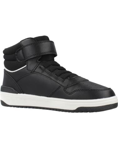 GEOX J WASHIBA C0127 BLACK - HIGH-TOP DESIGN WITH HOOK-AND-LOOP STRAP C0127