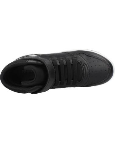 GEOX J WASHIBA C0127 BLACK - HIGH-TOP DESIGN WITH HOOK-AND-LOOP STRAP C0127