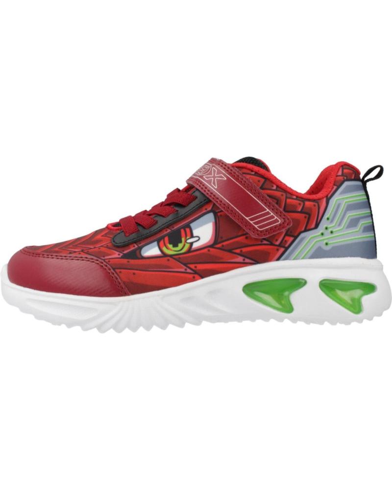 SNEAKERS GEOX J ASSISTER BOY C7004 ROSSE CON LUCI C7004
