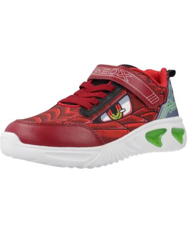 SNEAKERS GEOX J ASSISTER BOY C7004 ROSSE CON LUCI C7004
