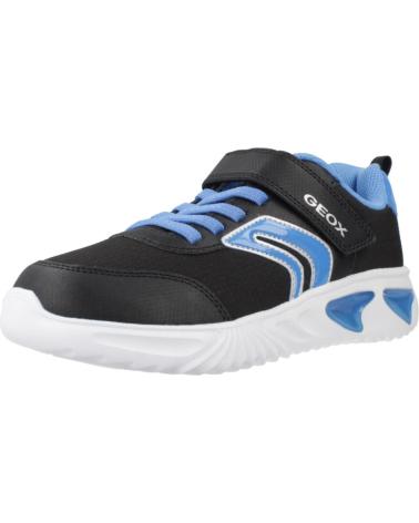 ZAPATILLAS GEOX J ASSISTER BOY J45DZC CON LUCES PARA NIÑO, NEGRAS Y AZULES C9221