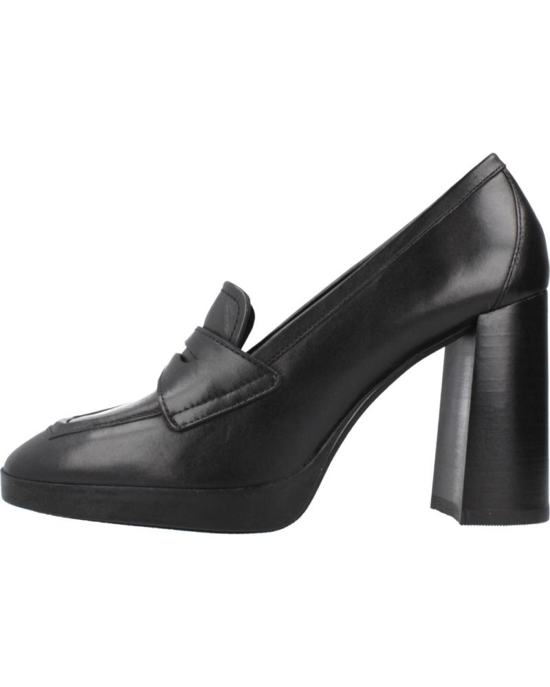 MOCASSINS À TALON GEOX D TEULADA C9999 NOIRS EN CUIR C9999