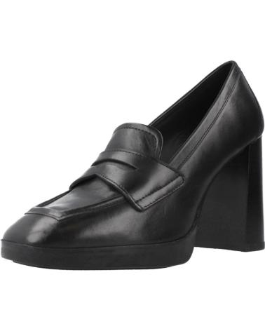 MOCASSINS À TALON GEOX D TEULADA C9999 NOIRS EN CUIR C9999