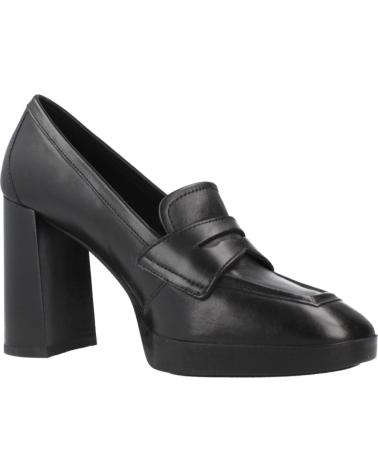 MOCASSINS À TALON GEOX D TEULADA C9999 NOIRS EN CUIR C9999