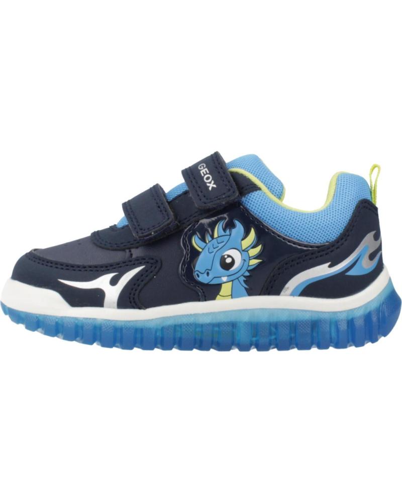 GEOX B LIGHTYLOO C4478 SNEAKERS MIT KLETTVERSCHLUSS UND TRANSPARENTER SOHLE - BLAU C4478
