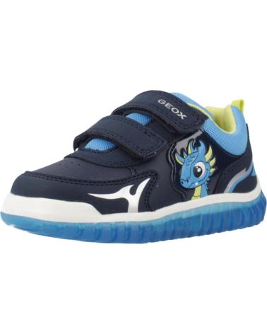 GEOX B LIGHTYLOO C4478 SNEAKERS MIT KLETTVERSCHLUSS UND TRANSPARENTER SOHLE - BLAU C4478