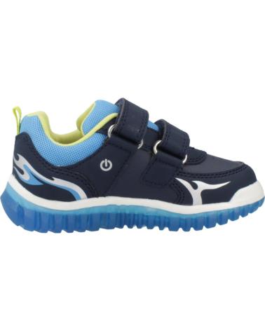 GEOX B LIGHTYLOO C4478 SNEAKERS MIT KLETTVERSCHLUSS UND TRANSPARENTER SOHLE - BLAU C4478