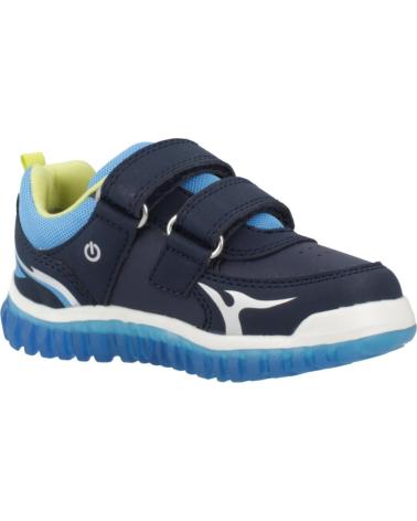 GEOX B LIGHTYLOO C4478 SNEAKERS MIT KLETTVERSCHLUSS UND TRANSPARENTER SOHLE - BLAU C4478