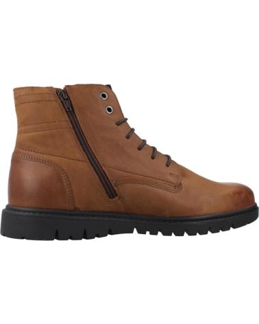 GEOX U GHIACCIAIO C6009 BROWN LEATHER ANKLE BOOTS C6009