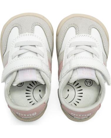 TÊNIS MTNG MUSLONG BAREFOOT 13844 BRANCOS COM DETALHES ROSA FECHO VELCRO 49060C BLANCO