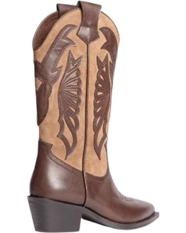 CORINA BOTA COWBOY MARRÓN CON BORDADOS MARRóN