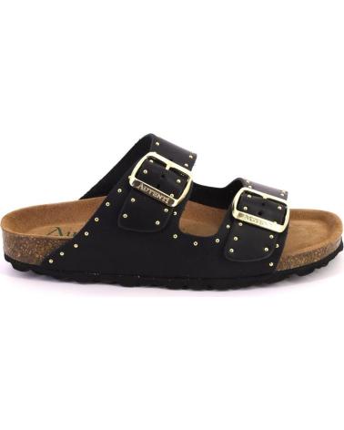 SABOTS MULES AUTENTI 13843 EN CUIR NOIR NEGRO