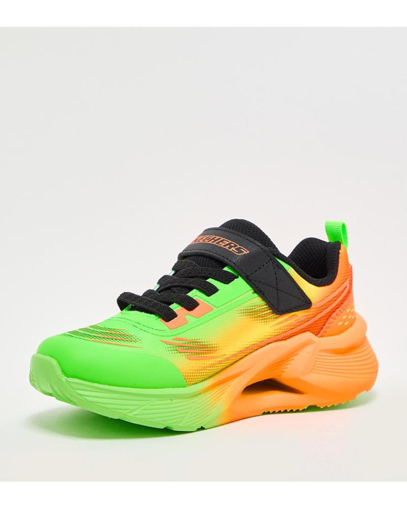 SKECHERS BASKETS CASUAL À FERMETURE VELCRO ET DESIGN DÉGRADÉ VERT-ORANGE VERDE