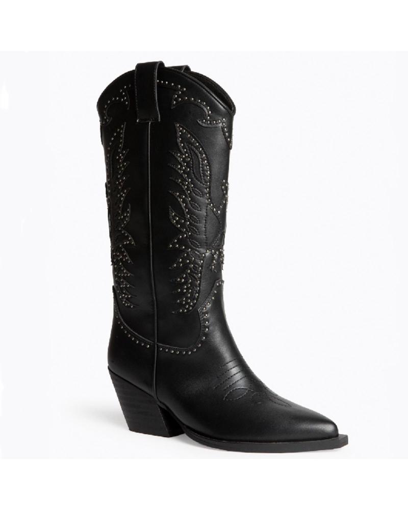 STIVALI COWBOY NERI CORINA M5801 CON BORCHIE DECORATIVE NEGRO