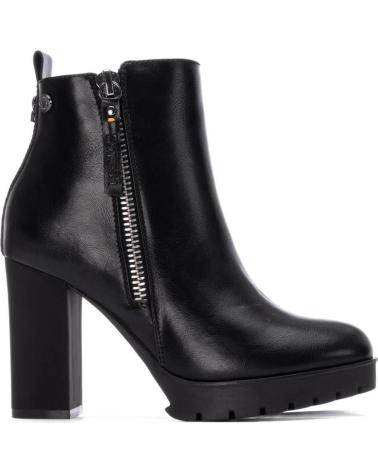 BOTTINE REFRESH 17292901 NOIRE À FERMETURE ÉCLAIR ET TALON LARGE NEGRO