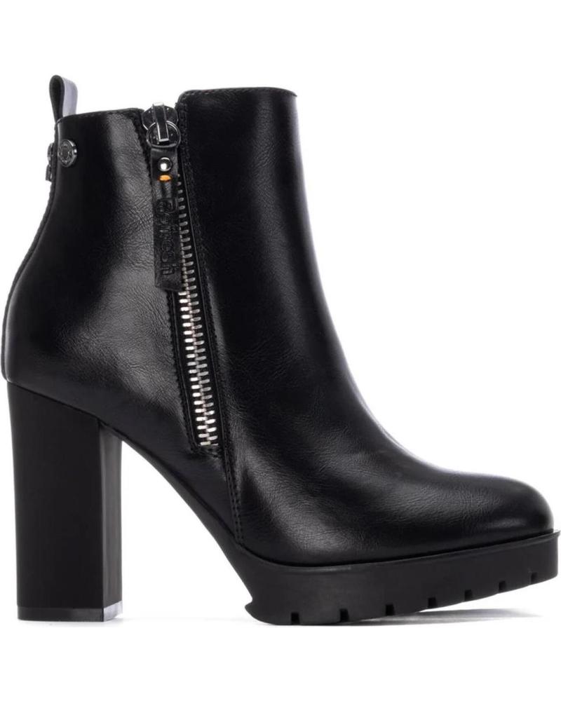 BOTTINE REFRESH 17292901 NOIRE À FERMETURE ÉCLAIR ET TALON LARGE NEGRO