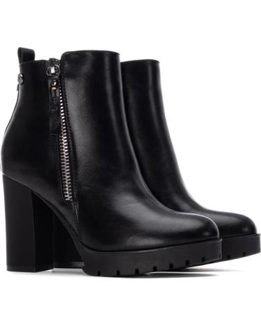 BOTTINE REFRESH 17292901 NOIRE À FERMETURE ÉCLAIR ET TALON LARGE NEGRO